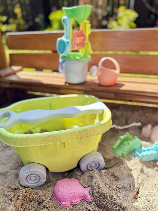 WOOPIE GREEN ekologiškas smėlio karučio rinkinys vaikams, 3+