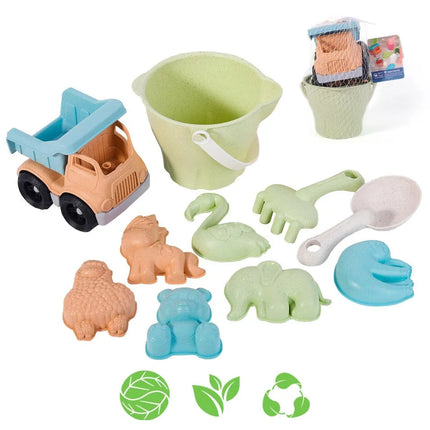 WOOPIE GREEN ekologiškas smėlio rinkinys iš kviečių šiaudų, 3+