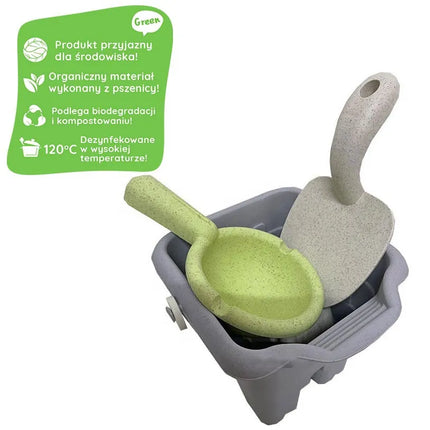 WOOPIE GREEN ekologiškas smėlio rinkinys iš kviečių šiaudų, 3+