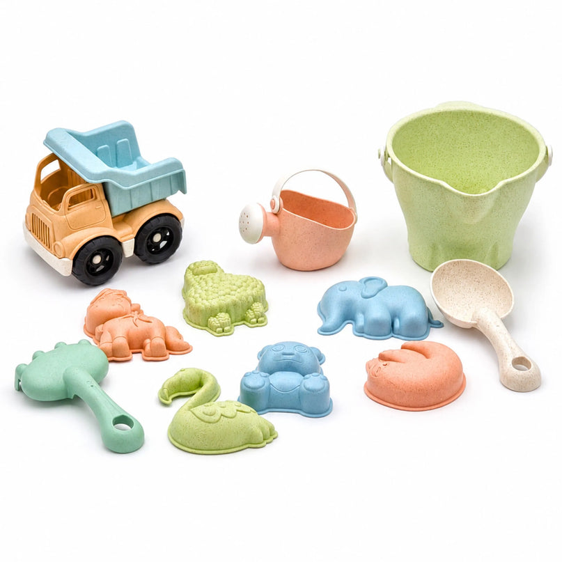 Woopie GREEN ekologiškas smėlio rinkinys kibirėlyje