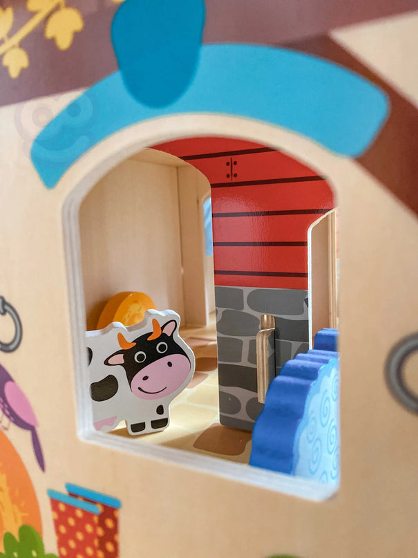 Woopie GREEN medinė „Mega ferma“ – 18 dalių kūrybinis ūkio rinkinys