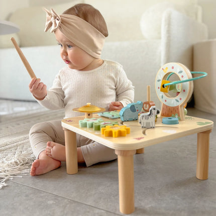 Woopie Green medinis Montessori aktyvumo staliukas 5in1