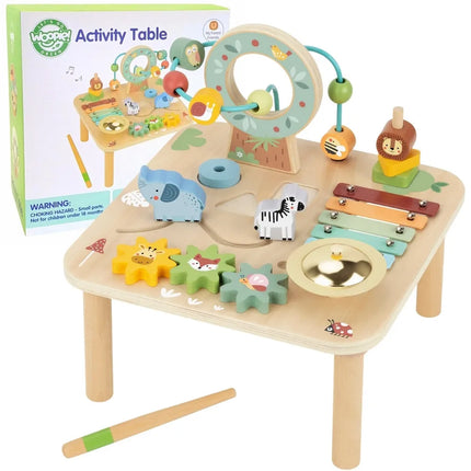 Woopie Green medinis Montessori aktyvumo staliukas 5in1