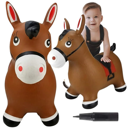„WOOPIE“ guminis šokinėjimo žaislas – arkliukas + pompa