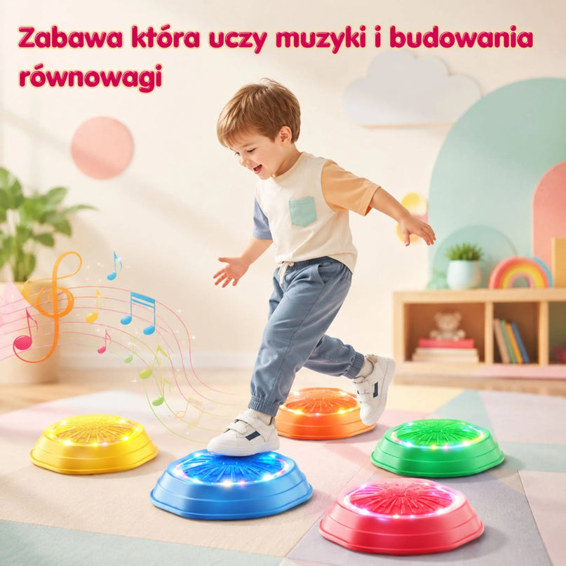 WOOPIE interaktyvūs balansavimo akmenys su šviesomis ir garsais, 18+ mėn.