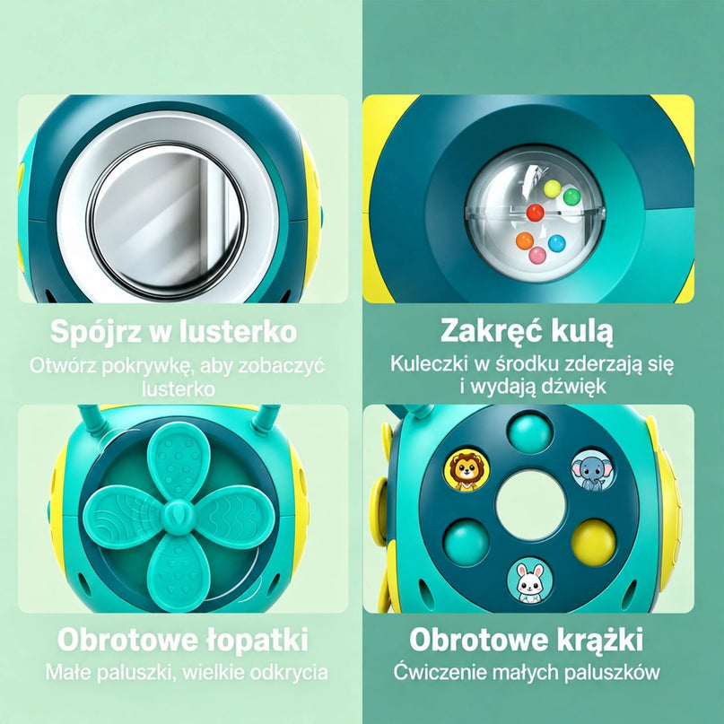 Woopie interaktyvus edukacinis kamuolys su pianinu, garsais ir šviesomis
