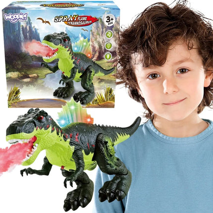 Woopie interaktyvus vaikščiojantis T‑Rex su „ugnies“ dūmų efektu, LED ir garsais