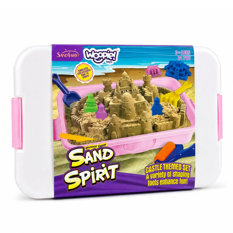 Woopie kinetinio smėlio rinkinys „Sand Spirit“ su lagamine–kuvete (3+)