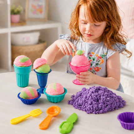 Woopie kinetinio smėlio rinkinys „Violetiniai desertai“ (3+)