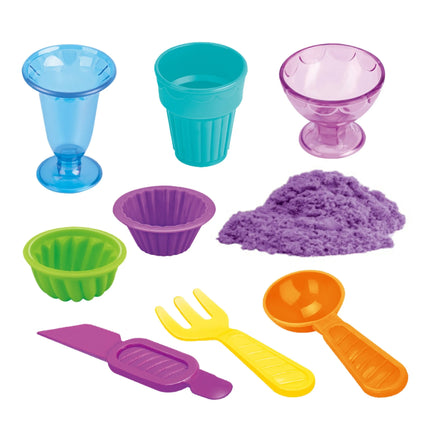 Woopie kinetinio smėlio rinkinys „Violetiniai desertai“ (3+)