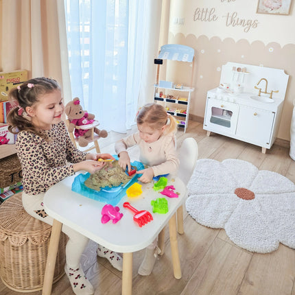 Woopie kinetinis smėlis „Kūrybinė piaskovynė dėžėje“ (500 g)