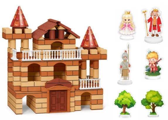 Woopie konstruktorius „Miniatiūrinių plytų pilis“ 3‑in‑1, 307 elementų rinkinys
