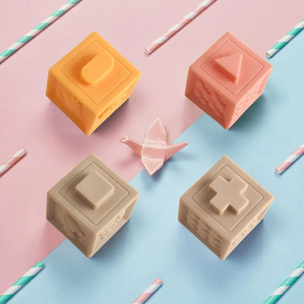 WOOPIE kūdikių sensoriniai kaladėlių rinkinys „Squeeze Puzzle“ (12 vnt.)