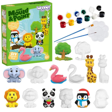 Woopie kūrybinis gipsinių figūrėlių rinkinys „Gyvūnai“ – Mould & Paint (6+)