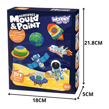 Woopie kūrybinis gipsinių figūrėlių rinkinys „Kosmosas“ – Mould & Paint SPACE (6+)