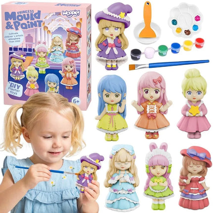 Woopie kūrybinis gipsinių figūrėlių rinkinys „Princesės“ – Mould & Paint (6+)