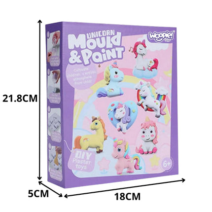Woopie kūrybinis gipsinių figūrėlių rinkinys „Vienaragiai“ – Mould & Paint (6+)