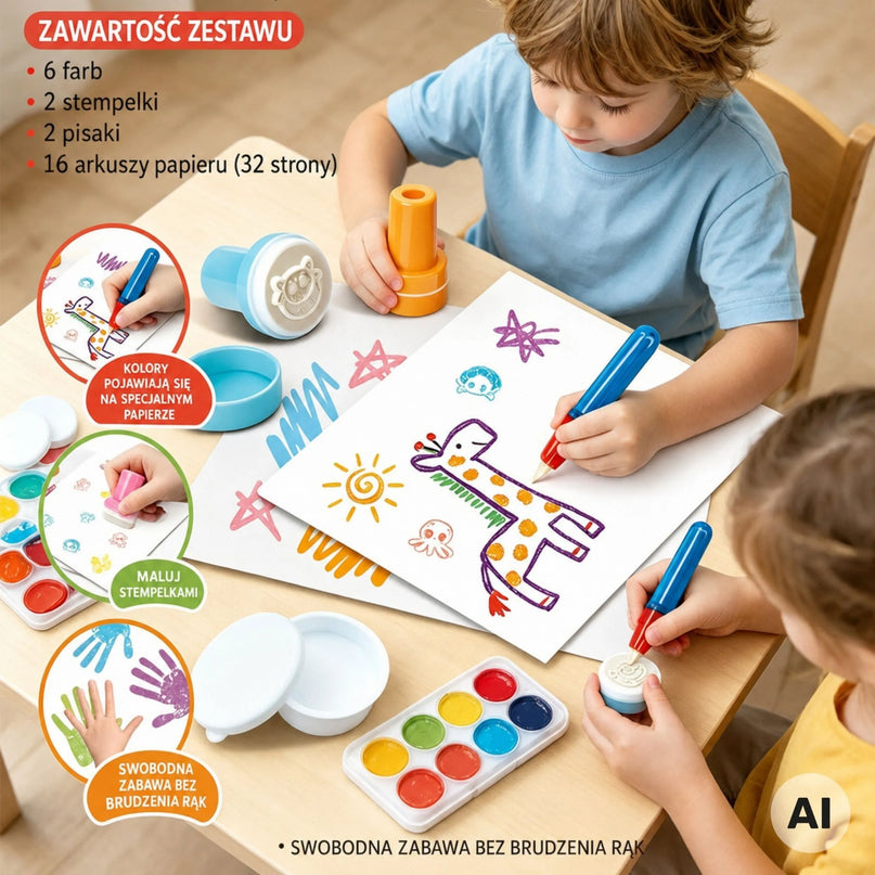 WOOPIE kūrybinis piešimo ir antspaudavimo rinkinys