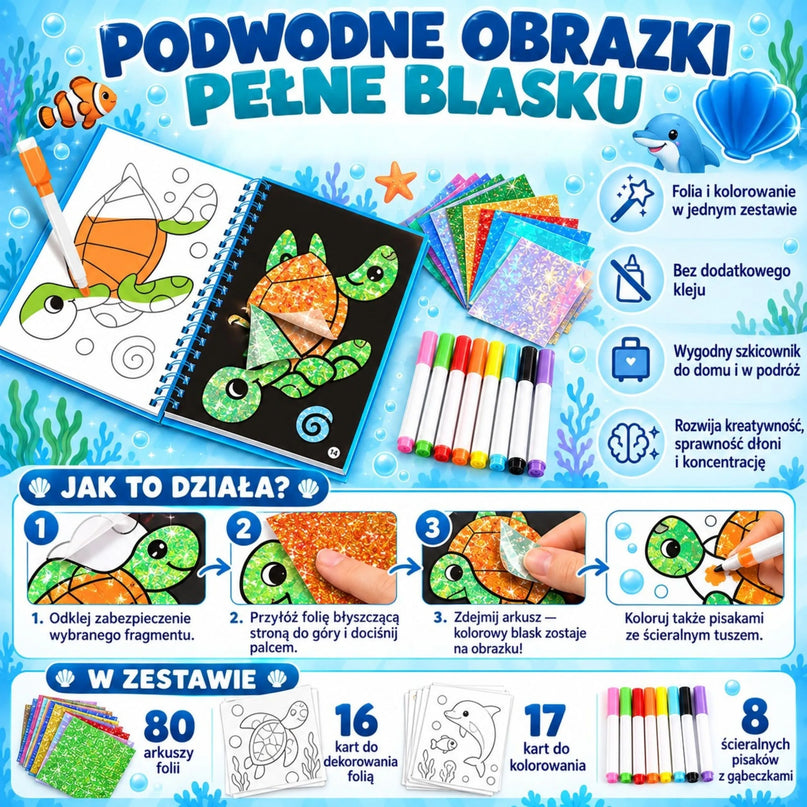 WOOPIE kūrybinis rinkinys „Vandenyno pasaulis“ su folija