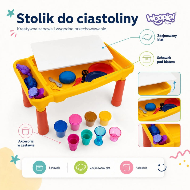 Woopie kūrybinis staliukas su modelinu