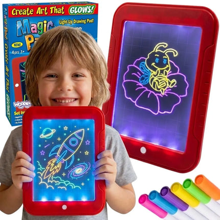 Woopie LED šviečianti piešimo lenta su neoniniais flomasteriais