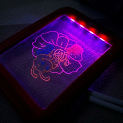 Woopie LED šviečianti piešimo lenta su neoniniais flomasteriais