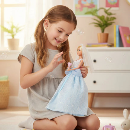 Woopie lėlė „Nuotaka Lily“ – su vestuvine suknele, veliumu ir aksesuarais