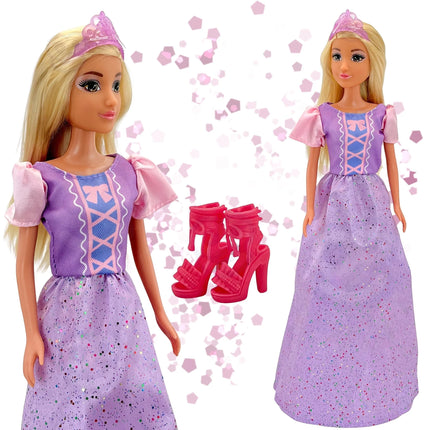 Woopie lėlė „Princesė Lily“ – su ilga suknele, blondiniais plaukais ir tiara
