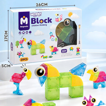 Woopie M Block Magnetic – magnetinių kaladėlių rinkinys (21 el.)