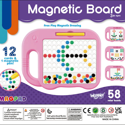 Woopie magnetinė kūrybinė lenta MagPad – su 84 taškeliais ir 12 kortelių