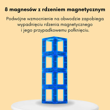 Woopie magnetinės edukacinės kaladėlės – su raidžių kortelėmis ir spalvotais kvadratais