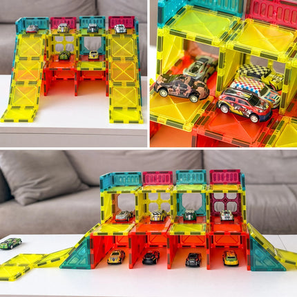 Woopie magnetinės kaladėlės „Didysis automobilių garažas“ (112el.)