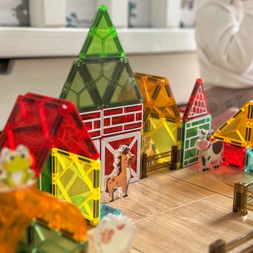 Woopie magnetinės kaladėlės „Ferma“ (ūkio statybos rinkinys)