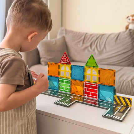 Woopie magnetinės kaladėlės „Statybinė technika“ (30 el.)