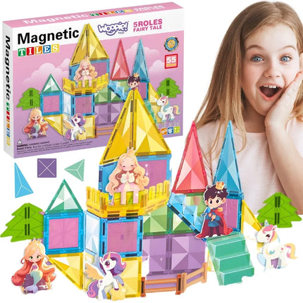 Woopie magnetinės kaladėlės „Stebuklų pilis“ (55 el.)