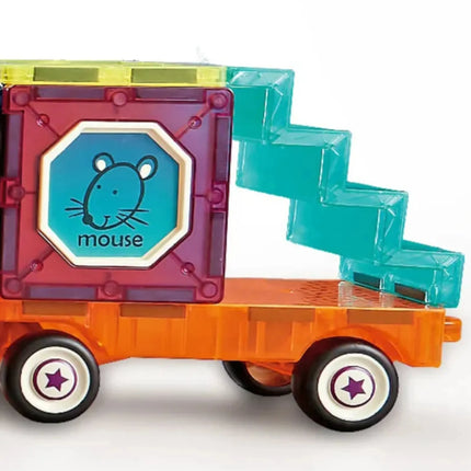 Woopie magnetinės kaladėlės „Traukinys 3D“ (71 el.)