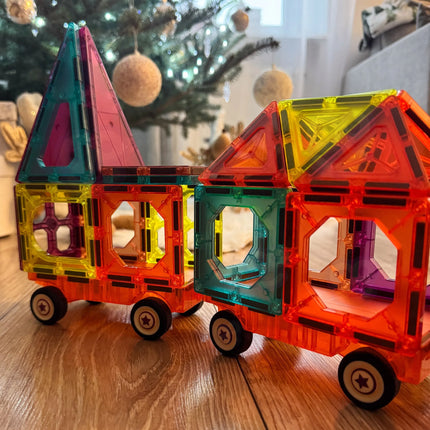 Woopie magnetinės kaladėlės „Traukinys 3D“ (71 el.)