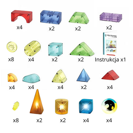Woopie magnetiniai edukaciniai kubeliai – 63 vnt.