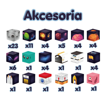 Woopie magnetiniai kubeliai „Kosmosas“ (74 el.)