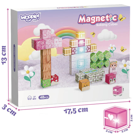 Woopie magnetiniai kubeliai „Kūrybinės konstrukcijos“ (48 el.)