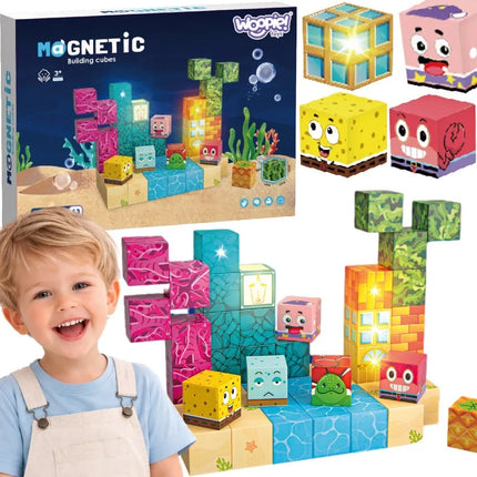 Woopie magnetiniai kubeliai „Povandeninė nuotykių sala“ (54 el.)