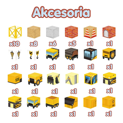 Woopie magnetiniai kubeliai „Statybų aikštelė“ (49 el.)