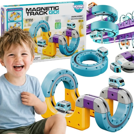 Woopie magnetinis 3D traukinių kelias su antigravitacine technologija (38 el.)