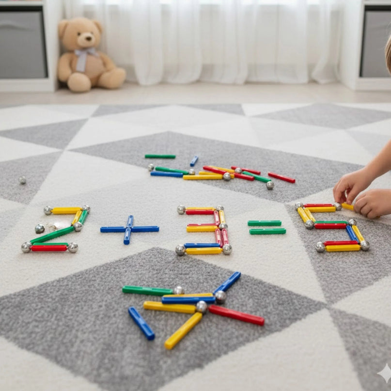 Woopie magnetinis konstruktorius „Magnetiniai strypai ir rutuliukai“ (128 el.)