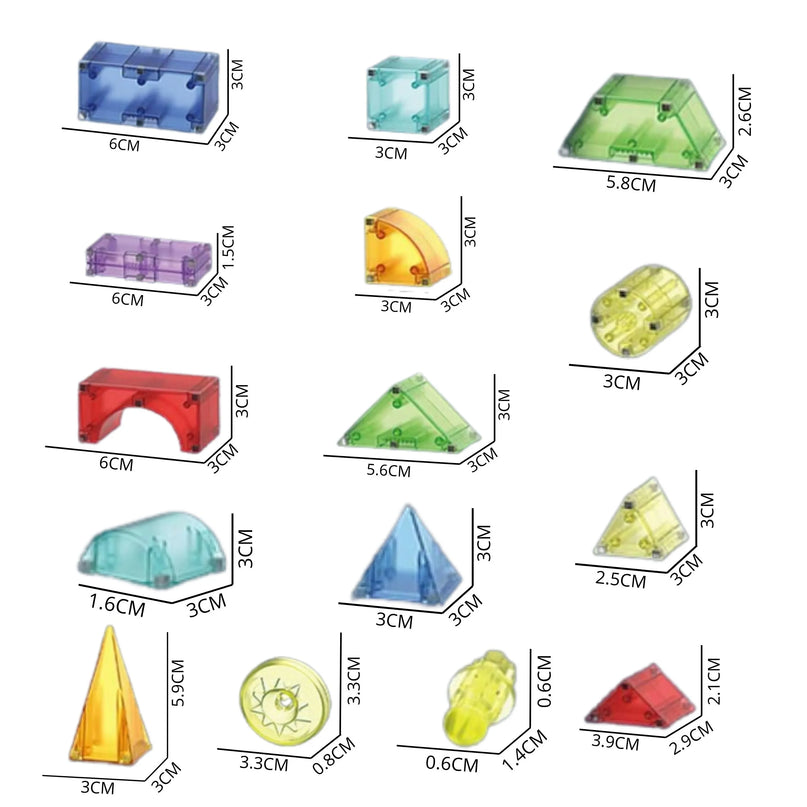 „WOOPIE“ magnetinių 3D kubų konstravimo edukacinis rinkinys (63 vnt.)