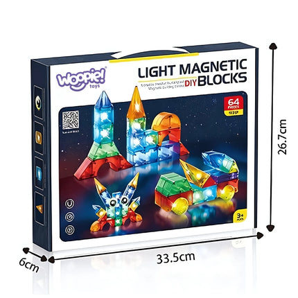 „WOOPIE“ magnetinių 3D kubų konstravimo edukacinis rinkinys (63 vnt.)