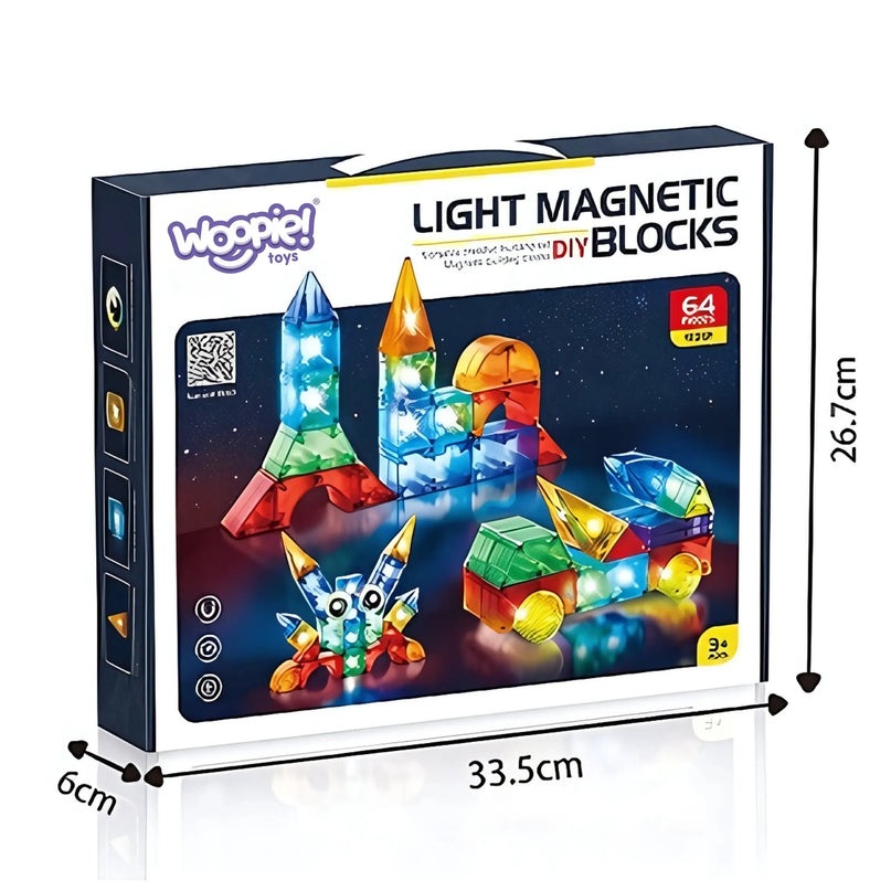 „WOOPIE“ magnetinių 3D kubų konstravimo edukacinis rinkinys (63 vnt.)