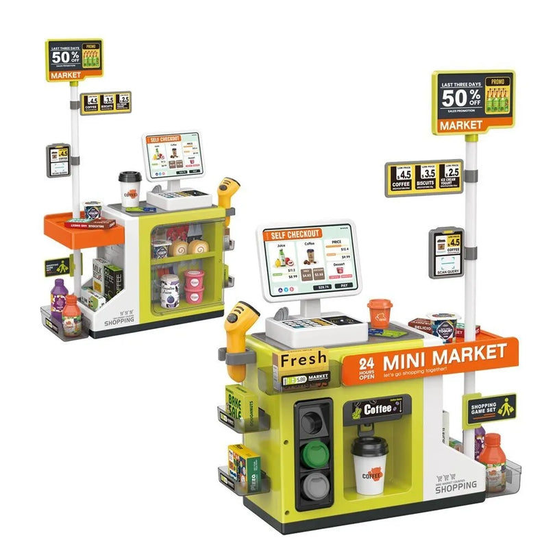 WOOPIE Mini Market – savitarnos kasa su kavos kampeliu