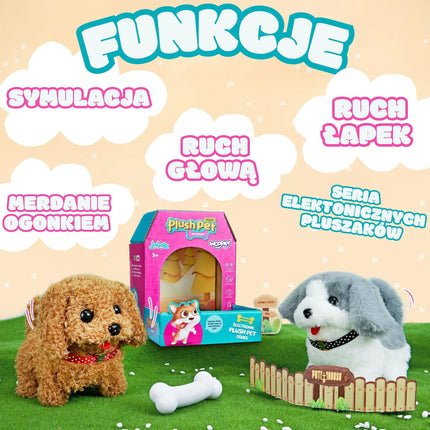 Woopie Mini Plush Pet interaktyvus šuniukas – Pudelis arba Haskis