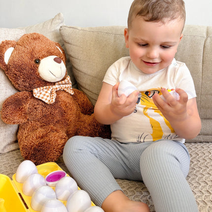 Woopie Montessori kiaušiniai – 12 formų ir spalvų derinimo rinkinys